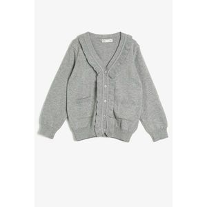 Koton Girl's Gray Pocket Detailed Knitwear Cardigan vyobraziť