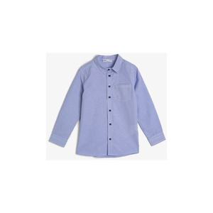 Koton Boy's Navy Blue Striped Shirt vyobraziť