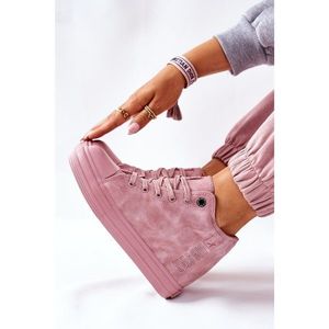 Leather Wedge Sneakers Big Star II274092 Pink vyobraziť
