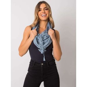 Women's blue scarf with fringes vyobraziť