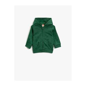 Koton Baby Boy Green Cotton Hooded Long Sleeve Patterned Sweatshirt vyobraziť