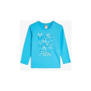 Koton Baby Boy Blue Long Sleeve Crew Neck Printed T-Shirt vyobraziť