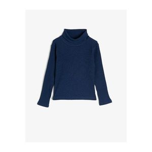 Koton Girl's Navy Blue High Collar Basic Long Sleeve T-Shirt vyobraziť