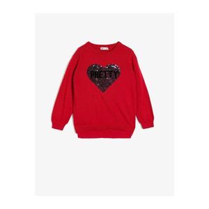 Koton Girl Heart Printed Sequin Detailed Sweater vyobraziť