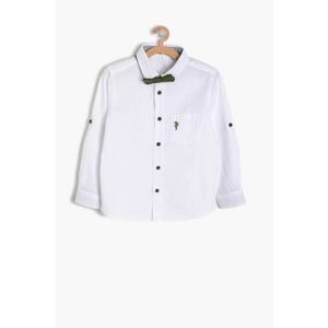 Koton White Boy's Bow Tie Detailed Shirt vyobraziť