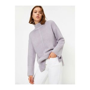 Koton Stand Up Collar Long Sleeve Knitwear Sweater vyobraziť