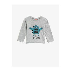 Koton Baby Boy Gray Crew Neck Long Sleeve Printed Sweatshirt vyobraziť