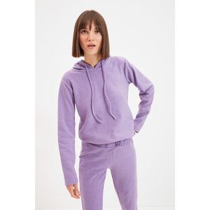Trendyol Lilac Hooded Basic Knitted Sweatshirt vyobraziť