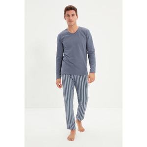 Trendyol Light Blue Printed Knitted Pajamas Set vyobraziť