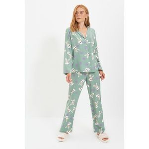 Trendyol Rabbit Pattern Woven Pajamas Set vyobraziť