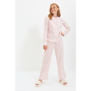 Trendyol Powder Striped Woven Pajamas Set vyobraziť
