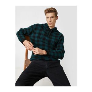 Koton Checked Long Sleeve Long Sleeve Knitwear Sweater With Hood vyobraziť