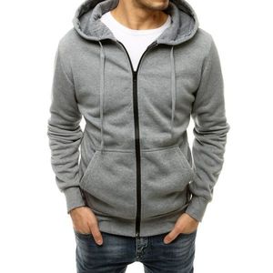 Men's zipped hoodie light gray BX4887 vyobraziť