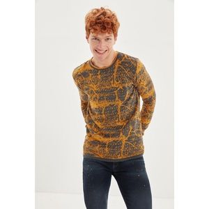 Trendyol Anthracite Men's Slim Fit Crew Neck Splash Effect Knitwear Sweater vyobraziť
