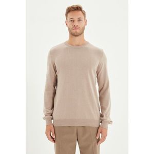 Trendyol Mink Men Slim Fit Crew Neck 100% Cotton Basic Sweater vyobraziť