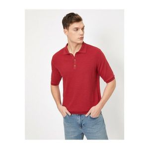 Koton Men's Red Polo Neck T-Shirt vyobraziť