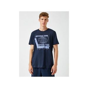 Koton Men's Medium Indigo T-Shirt vyobraziť