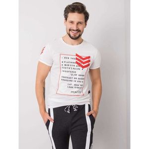 White men's t-shirt with prints vyobraziť