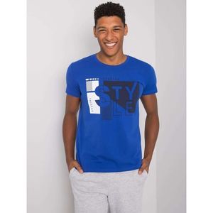 Dark blue men's printed t-shirt vyobraziť