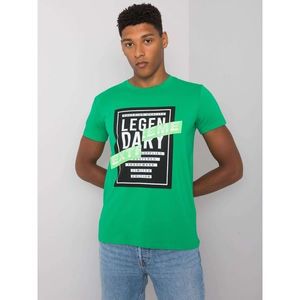 Dark green men's t-shirt with print vyobraziť