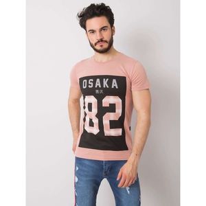 Dusty pink cotton men's t-shirt with a print vyobraziť
