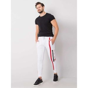 Men's white sweatpants with a print vyobraziť