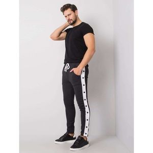Graphite men's sweatpants with a stripe vyobraziť