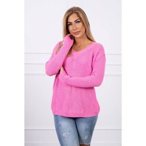 Sweater with V neckline light pink vyobraziť