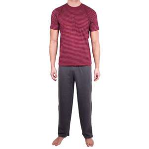 Men's long pajamas Molvy gray-red stripes vyobraziť