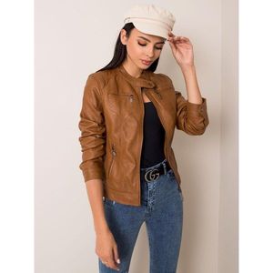 Brown faux leather jacket vyobraziť