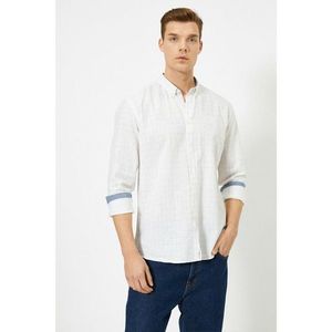 Koton Men's White Checkered Shirt vyobraziť