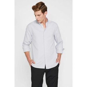 Koton Men's Grey Classic Collar Shirt vyobraziť