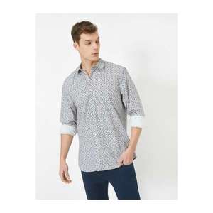 Koton Men's Patterned Classic Collar Long Sleeve Shirt vyobraziť