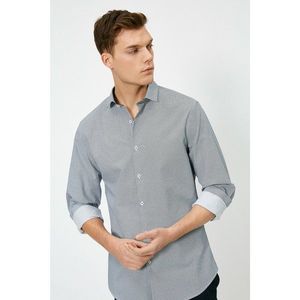 Koton Men's Navy Blue Classic Collar Shirt vyobraziť