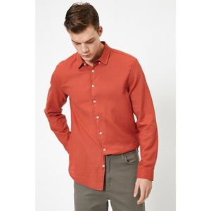 Koton Men's Red Classic Collar Shirt vyobraziť