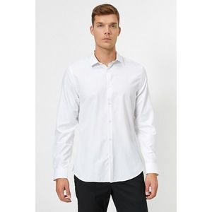 Koton Men's Black Long Sleeve Basic Cotton Shirt vyobraziť