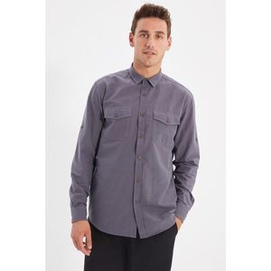 Trendyol Gray Men Regular Fit Shirt Collar Double Pocket Covered Epaulet Shirt vyobraziť