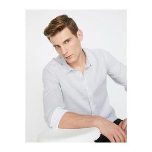 Koton Men's White Classic Collar Long Sleeve Shirt vyobraziť