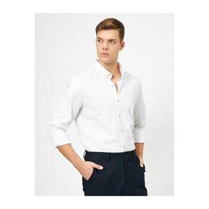 Koton Men's White Long Sleeve Shirt vyobraziť