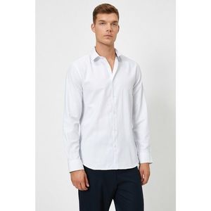 Koton Men's Blue Long Sleeve Basic Cotton Shirt vyobraziť