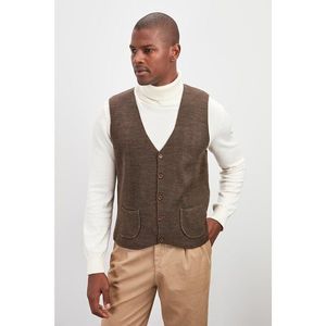 Trendyol Brown Men's Slim Fit Pocket Waistcoat vyobraziť