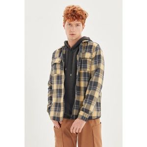 Trendyol Mustard Men Regular Fit Double Pocket Covered Lumberjack Plaid Overshirt Shirt vyobraziť