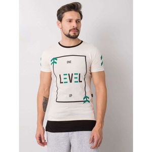 Cream men's t-shirt with a print vyobraziť