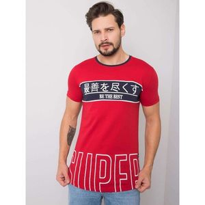 Men's red cotton t-shirt vyobraziť