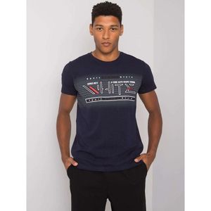 Men's navy patterned t-shirt vyobraziť