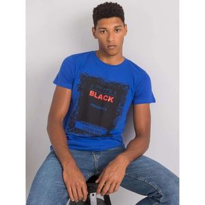 Dark blue men's t-shirt with a print vyobraziť