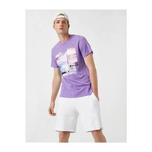 Koton Men's Purple T-Shirt vyobraziť