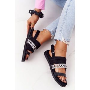 Women's Suede Sandals Black-Silver Asturia vyobraziť