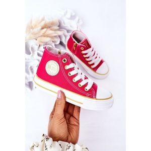 Children's High Sneakers With A Zipper BIG STAR HH374137 Pink vyobraziť