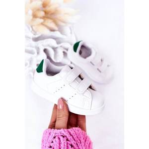 Children's Sneakers With Velcro White-Green California vyobraziť